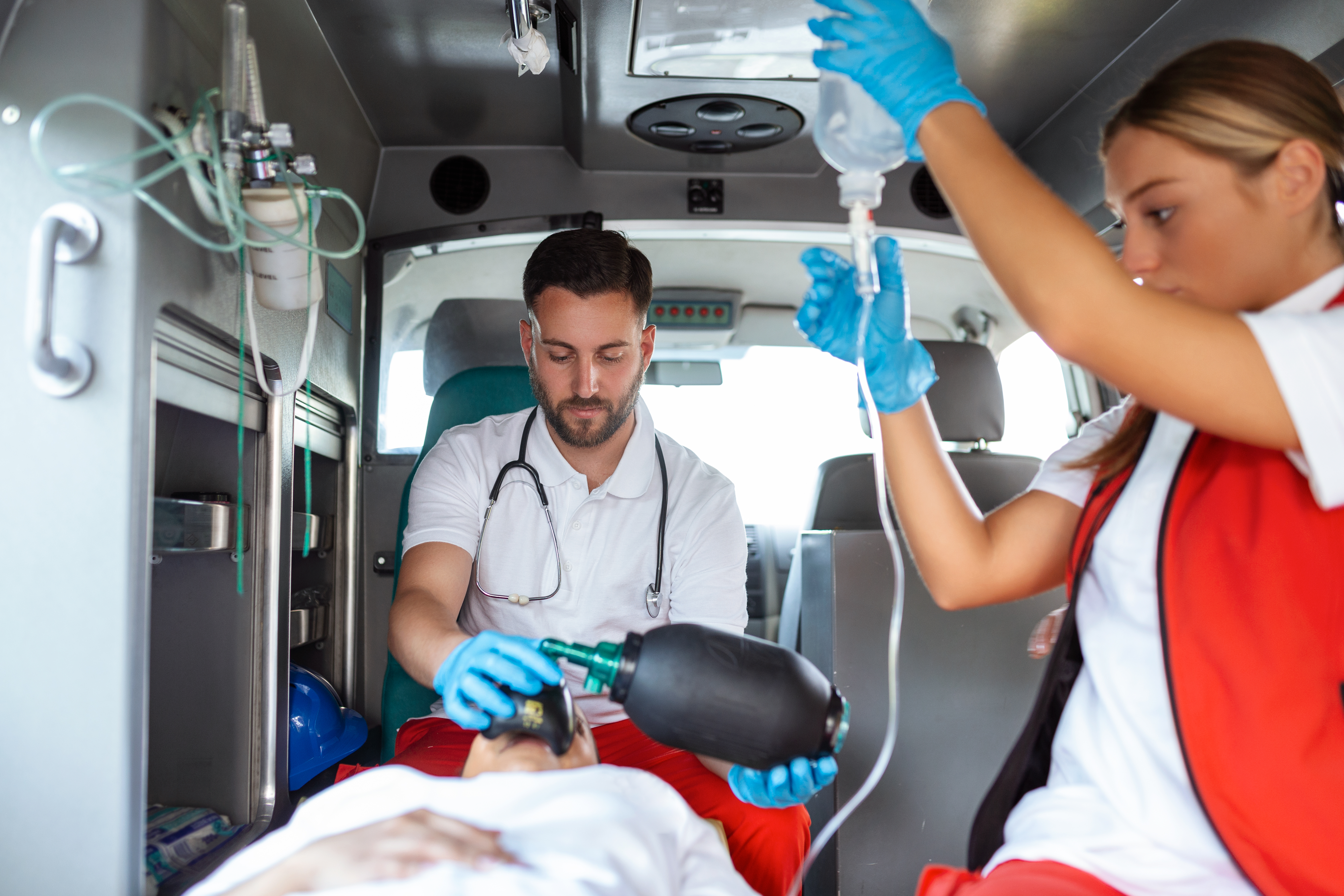 Emergency on call doctors in ambulance providing urgent care service – part of 24 hour doctor in Canggu program.
