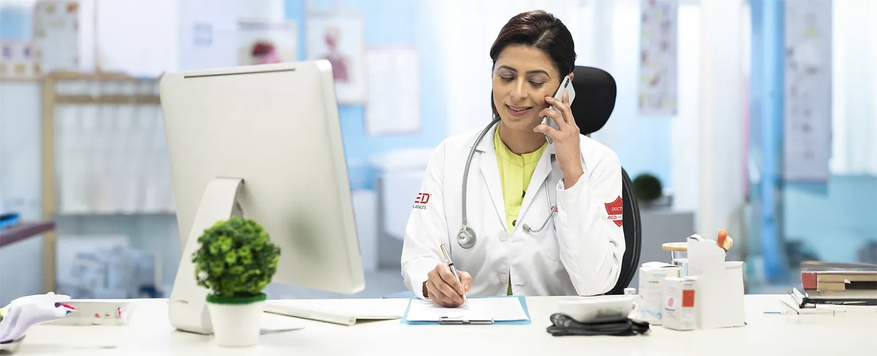 On-call doctor visiting patients as part of flexible Berawa Health Services.